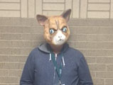Lam Tran, Sophomore, dresses up in a cat mask on Oct. 30th