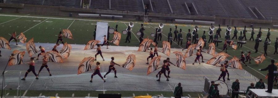 Colorguard performing at Regionals in 2013