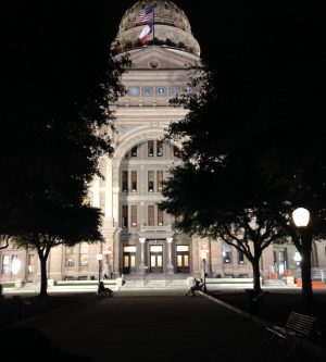 A picture taken from the walk to the capitol building.
