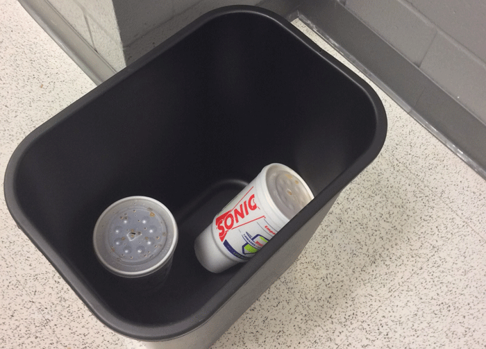 Drinks thrown away after new drink rule is being enforced by staff