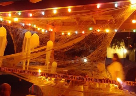 Campers celebrating Halloween