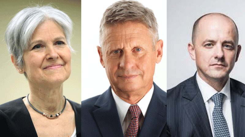 Jill+Stein+%28left%29%2C+Gary+Johnson+%28center%29%2C+and+Evan+Mcmullen+%28right%29.