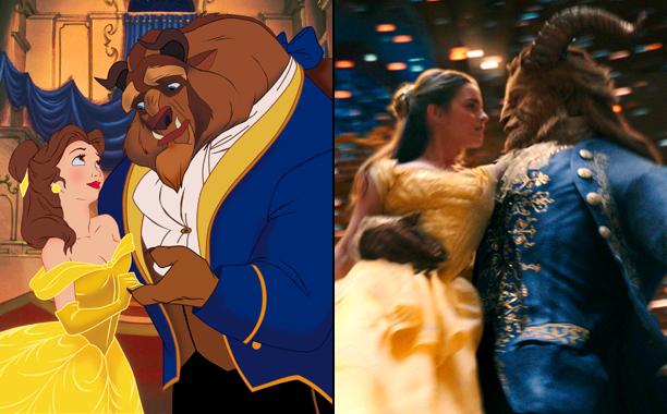 Beauty and the Beast movie then(left) and now(right). 