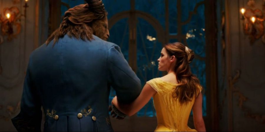 Belle and the Beast spending time with each other after their dance. 