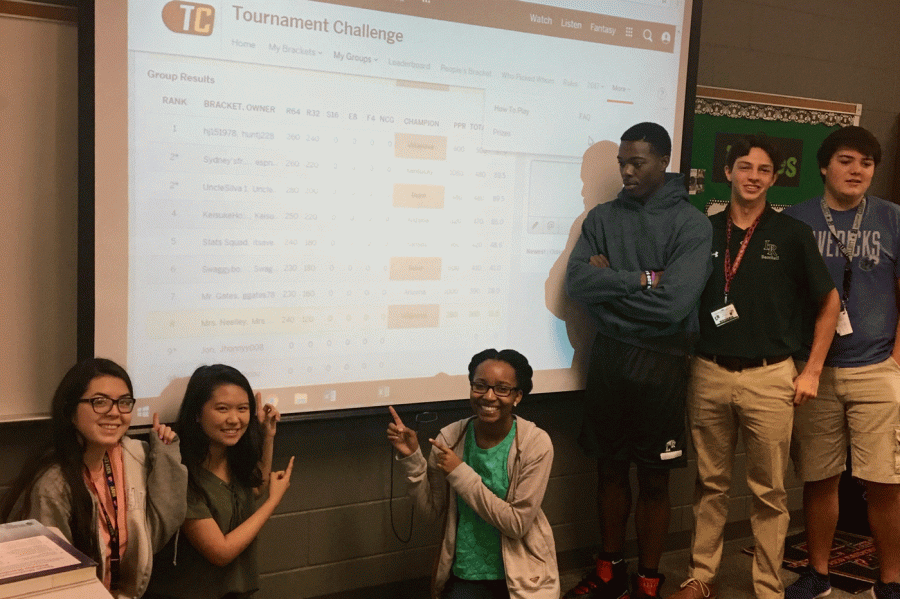 The AP Stats class showing the March Madness Bracket