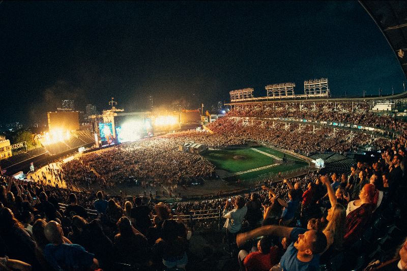 Wrigley Field in Chicago hosting Fall Out Boy during their most recent tour; courtesy of Google Images. 